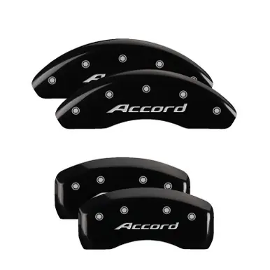 Original MGP 4 Caliper Covers Engraved Front & Rear Vtech Black finish silver ch - 20204SVTCBK