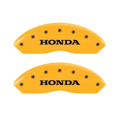 MGP 4 Caliper Covers Engraved Front Honda Engraved Rear Odyssey Yellow finish black ch - 20203SODSYL Hassle-Free Returns