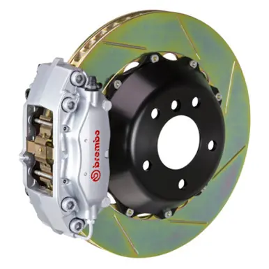 Brembo 00-03 M5/97-03 5-Series Rear GT BBK 4 Piston Cast 2pc 345x28 2pc Rotor Slotted Type1-Silver - 2C2.8002A3 Deal