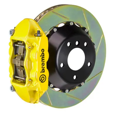 Brand New Brembo 03-09 E55 AMG Rear GT BBK 4 Piston Cast 380x28 2pc Rotor Slotted Type1-Yellow - 2P2.9009A5