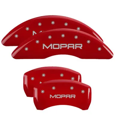 MGP 4 Caliper Covers Engraved Front & Rear MGP Red finish silver ch - 42004SMGPRD Price Drop