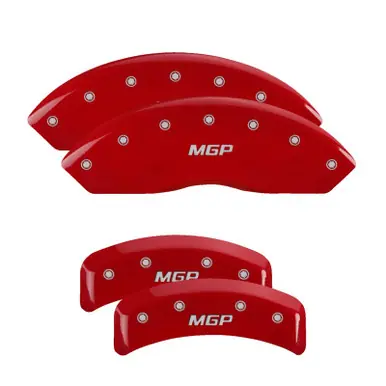 Viral MGP 4 Caliper Covers Engraved Front & Rear MGP Red Finish Silver Char 1988 Chevrolet Corvette - 13013SMGPRD