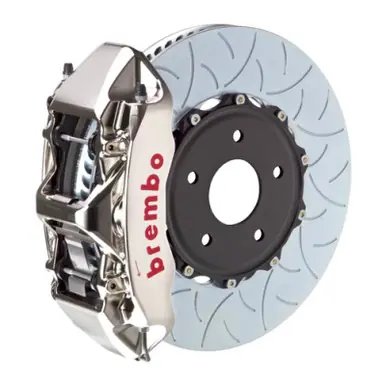 Best Choice Brembo 08-10 Challenger w/V8 Excl AWD/SRT-8 Fr GTR BBK 6Pis Billet 380x34 2pc Rtr Slot Type3-Nickel - 1N3.9004AR