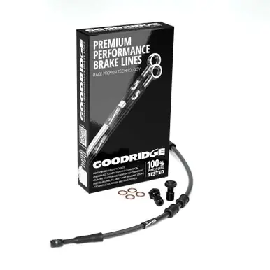 Buy Online Goodridge 93-05 HD FXDWG +10in Front Brake Line Kit - Black - HD0010-1FB-BK10