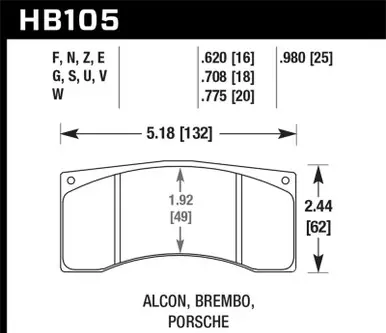 Hawk DTC-70 Motorsports Brake Pads - HB105U.708 Warranty Included
