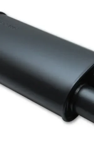 Vibrant StreetPower FLAT BLACK Oval Muffler with Dual 3in Outlet - 3in inlet I.D. Order Now