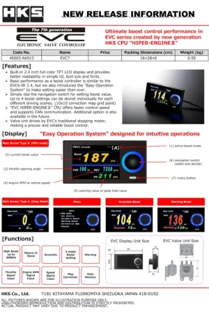 Trusted Brand HKS EVC7-IR 2.4