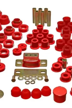 Worldwide Shipping Energy Suspension 87-95 Jeep Wrangler YJ Red Hyper-Flex Master Bushing Set