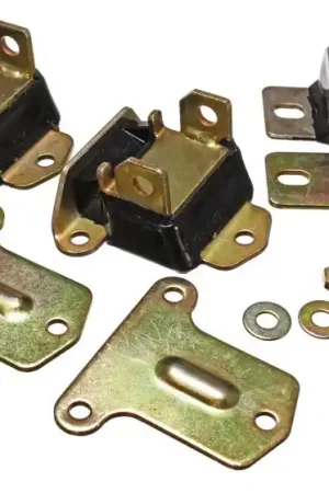 Time-Limited Energy Suspension 69-72 Camaro/70-73 Monte Carlo Black Complete Motor&Trans Mount Set Zinc Finish