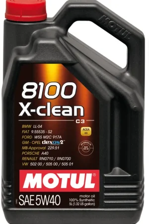 Motul 5L Synthetic Engine Oil 8100 5W40 X-CLEAN C3 -505 01-502 00-505 00-LL04 Factory Price