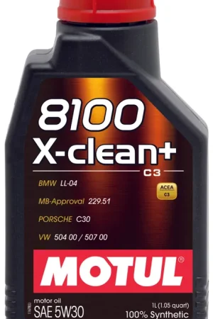 Motul 1L Synthetic Engine Oil 8100 5W30 X-CLEAN - LL04- MB 229.51- 504.00-507.00 Authentic
