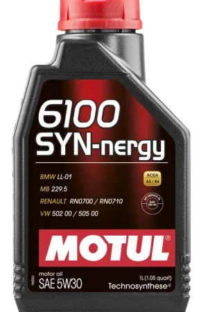 Buy Direct Motul 1L Technosynthese Engine Oil 6100 SYN-NERGY 5W30 - VW 502 00 505 00 - MB 229.5